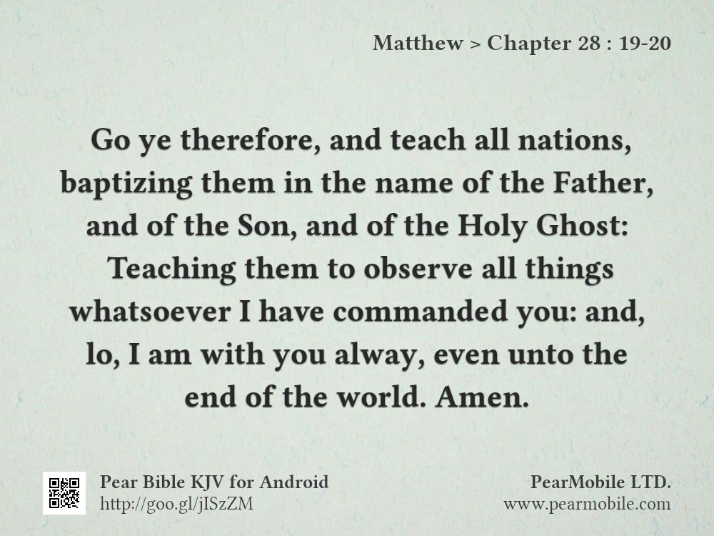 Matthew, Chapter 28:19-20
